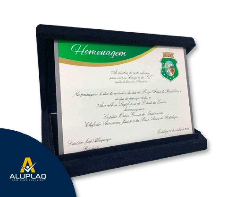 Placa Comemorativa de Alumínio para Formatura Preço Maceió - Placa Comemorativa com Medalha