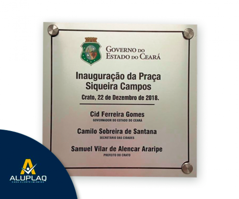 Placa Comemorativa Inox Bragança Paulista  - Placa Comemorativa de Alumínio