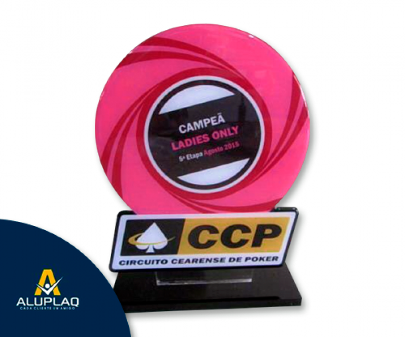 Troféus Personalizados para Empresas Santa Cruz do Capibaribe - Troféu de Acrílico Personalizado